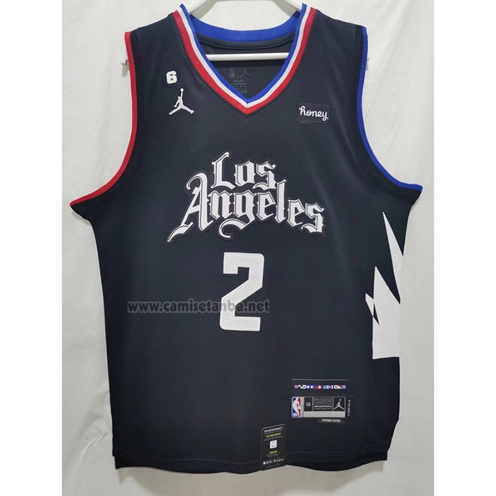 Camiseta Los Angeles Clippers Kawhi Leonard #2 Statement 2022-23 Negro
